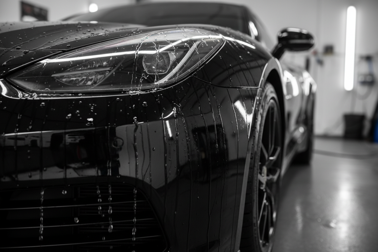 Agua deslizándose sobre protección cerámica - versión escritorio