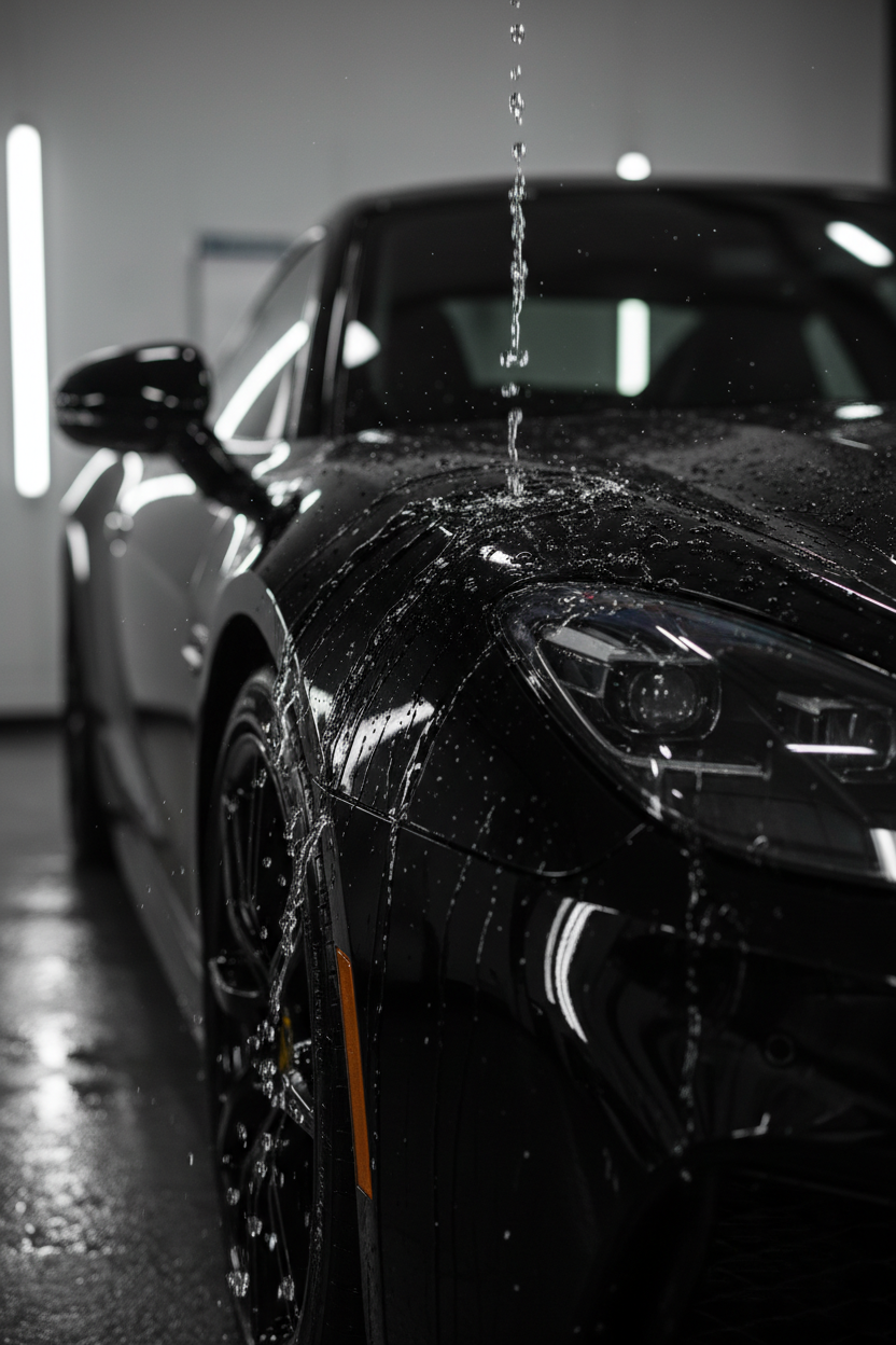 Agua deslizándose sobre protección cerámica